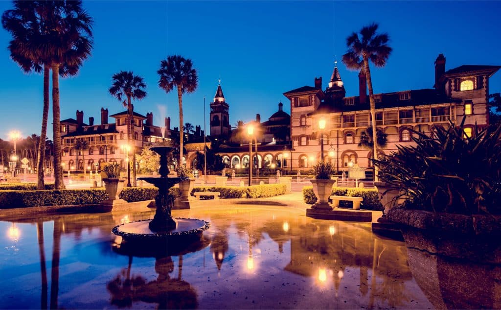 Photo of Flagler College which you can see on many Saint Augustine ghost tours. 