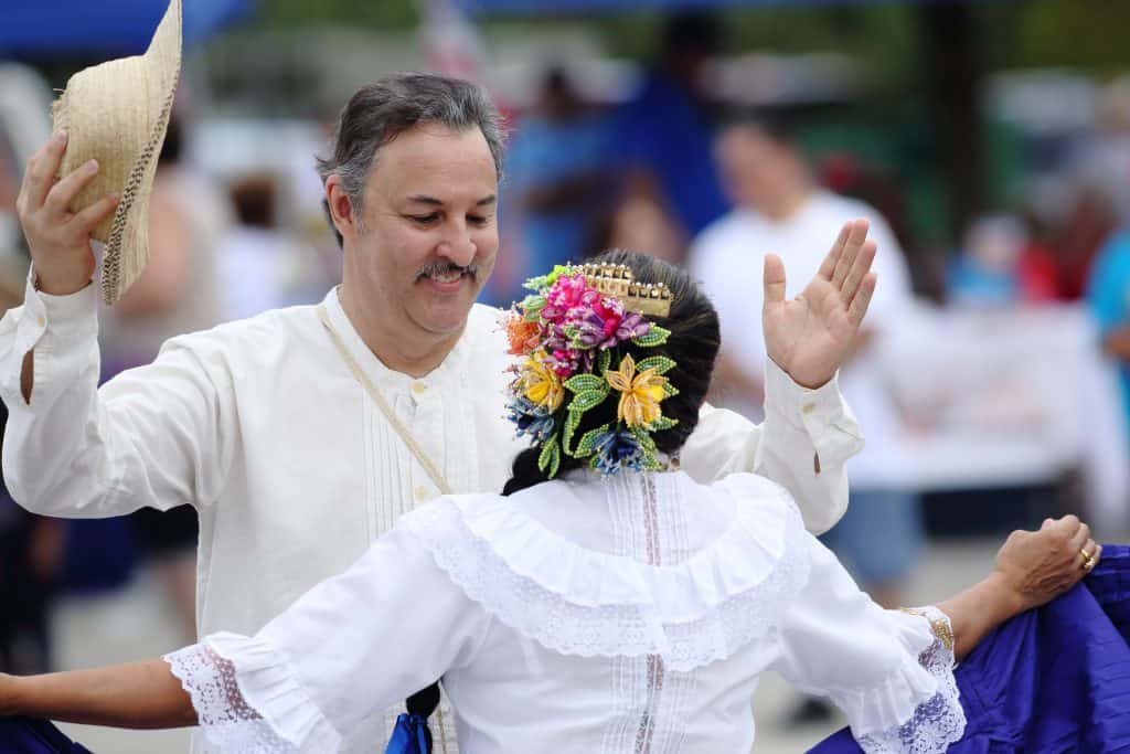 A couple dances in traditional garb at Viva Brevard, one of the the best festivals in Florida.