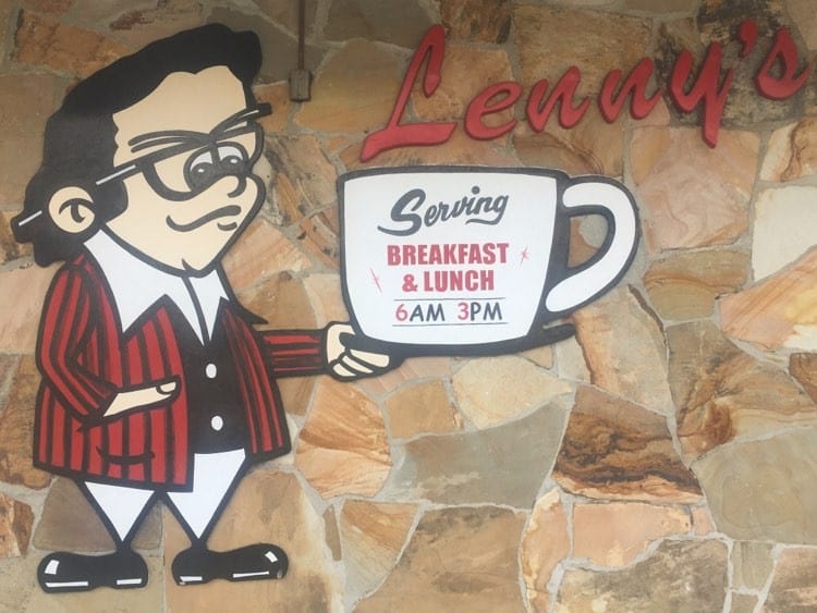 The iconic sign at Lenny's, serving the best breakfast in Clearwater, Florida.