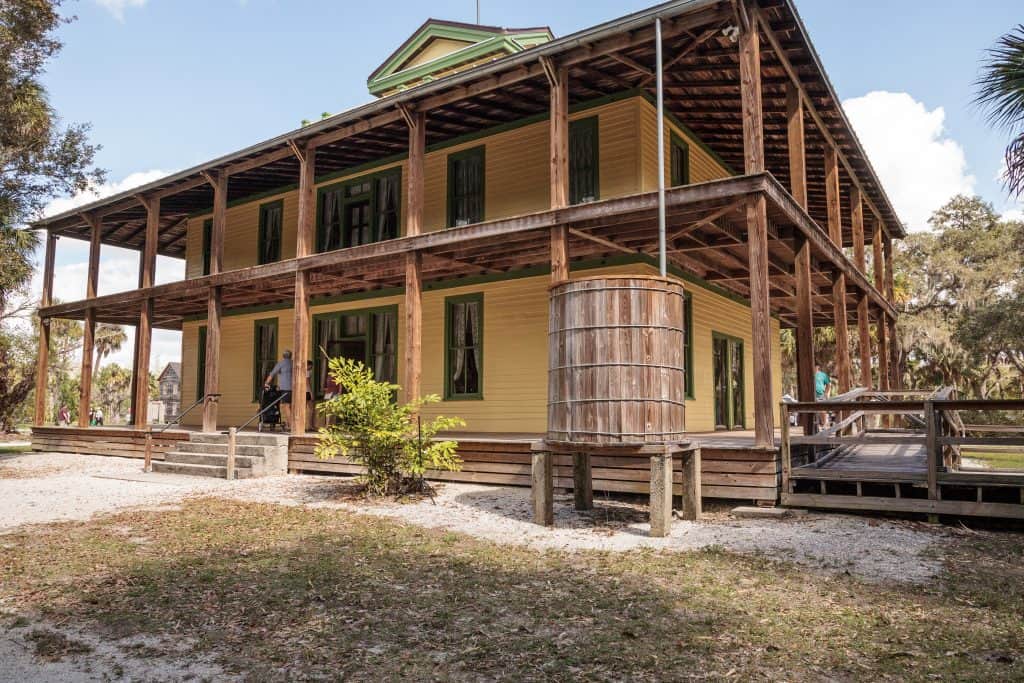 One of the restored buildings at Koreshan Historic State Park, one of the most unusual Fort Myers activities.