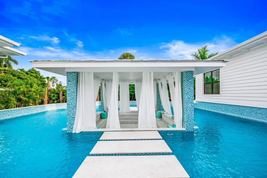 Photo of a stunning pool at the Dream Island Airbnb in Sarasota. 