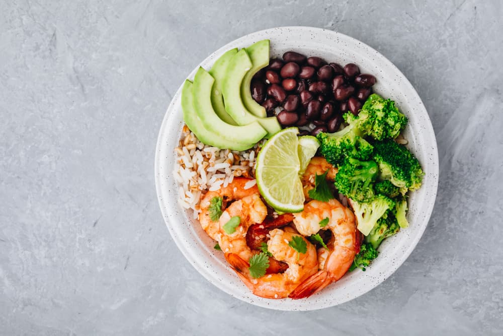 Crave was once a food truck and. is now a healthy spot to eat try the shrimp bowl