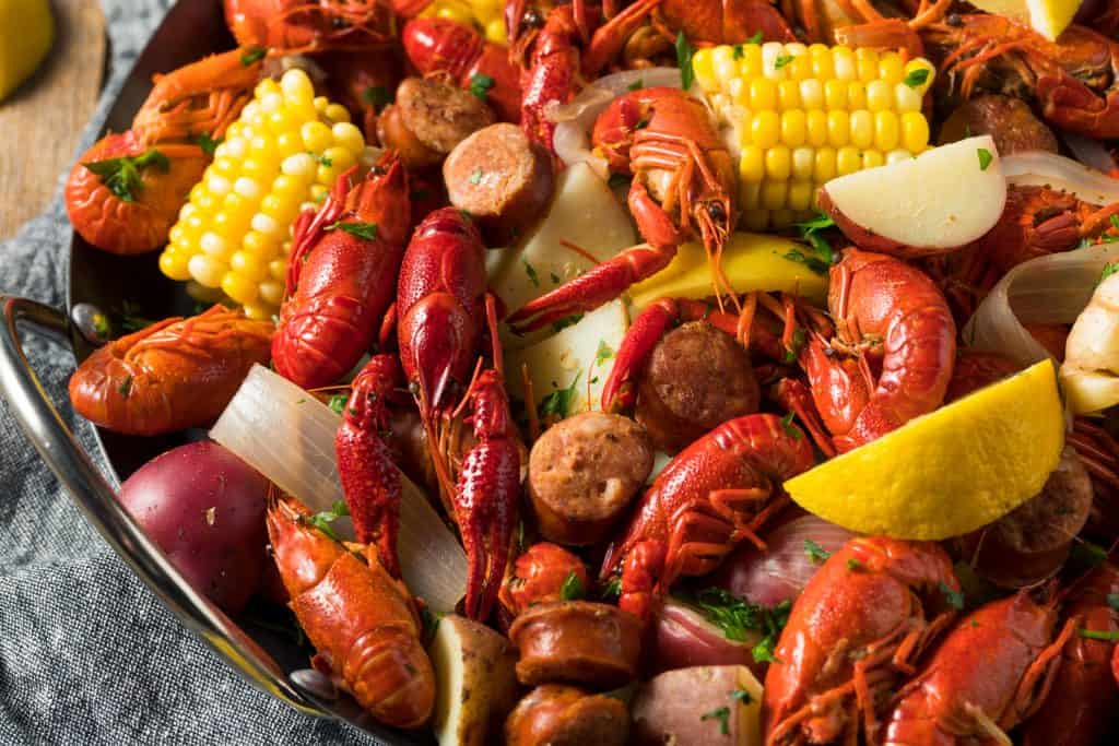 A traditional Cajun boil served at Dee's Hangout, one of the best things to do in Panama City.