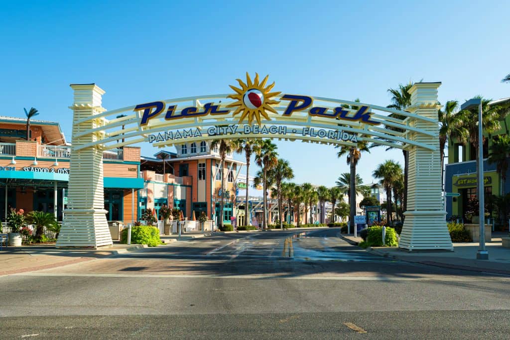 The Archway greets visitors to Pier Park, one of the best things to do in Panama City, Florida.