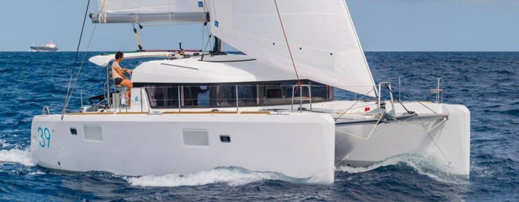 Photo of a luxury catamaran sailboat that is an Airbnb.