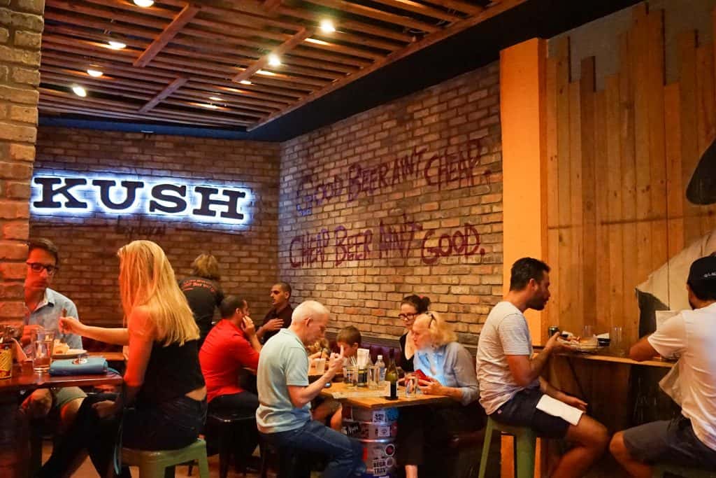 The interior of Kush, a restaurant in the Wynwood art district.