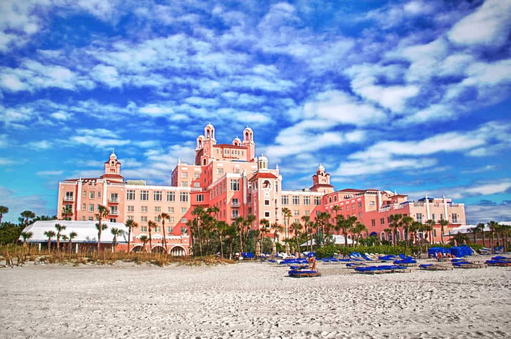 Head to St. Pete beach where the Don Ceasar Hotel sits its a beach that near Orlando that offers something for everyone