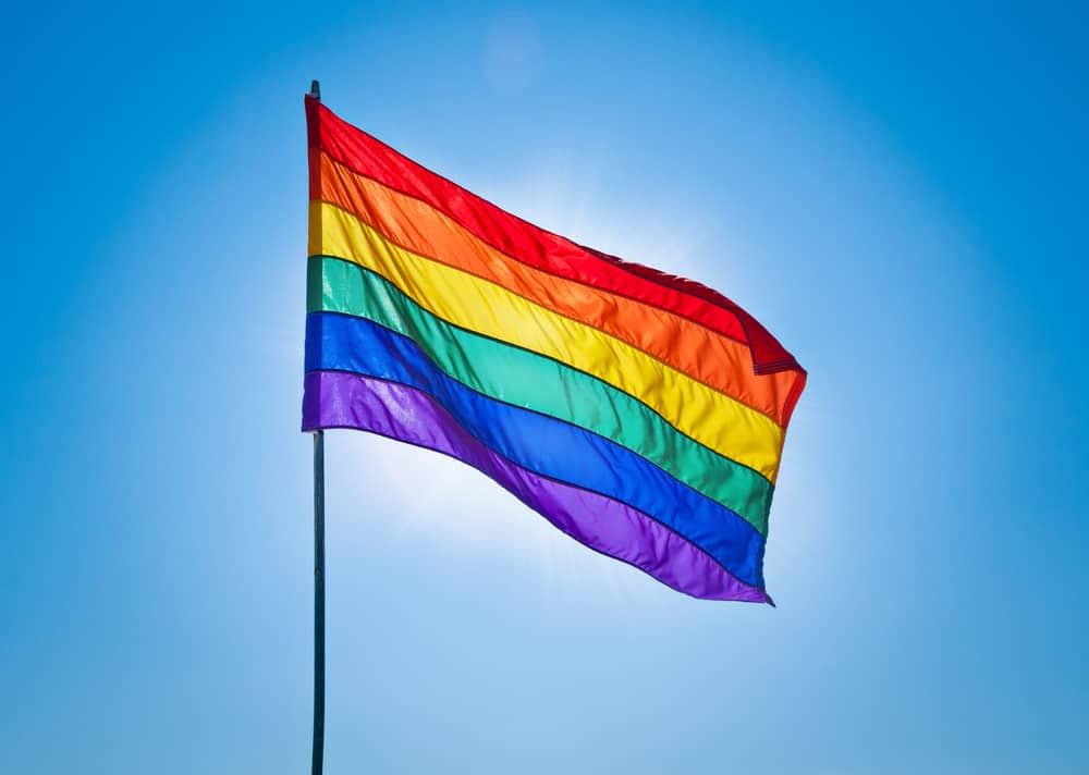The rainbow flag in an article about gay beaches in Florida