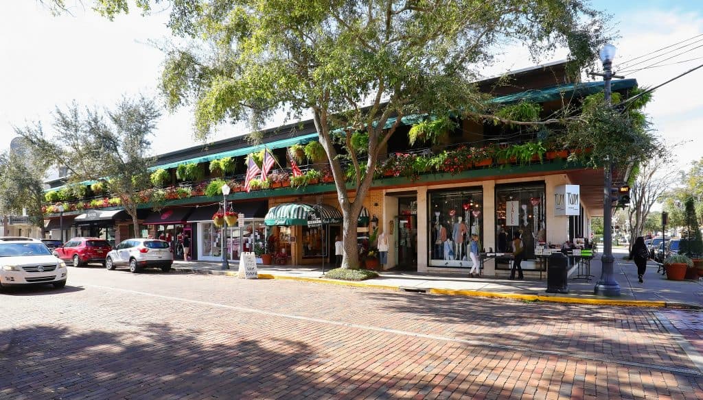 Downtown Winter Park, a quaint Florida town just north of Orlando.