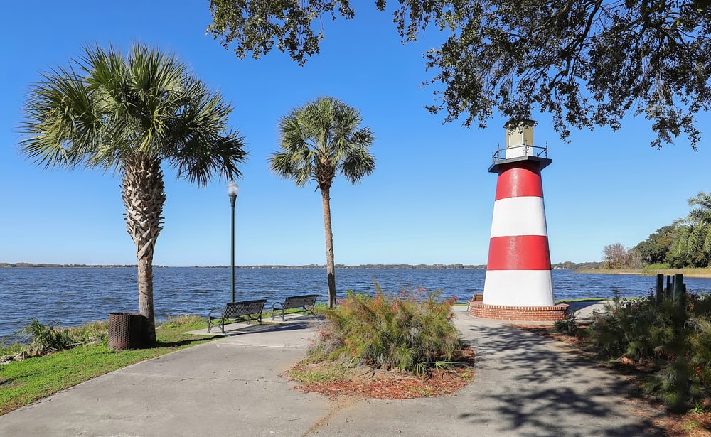 Head to Lake Dora and spot the fresh water lighthouses