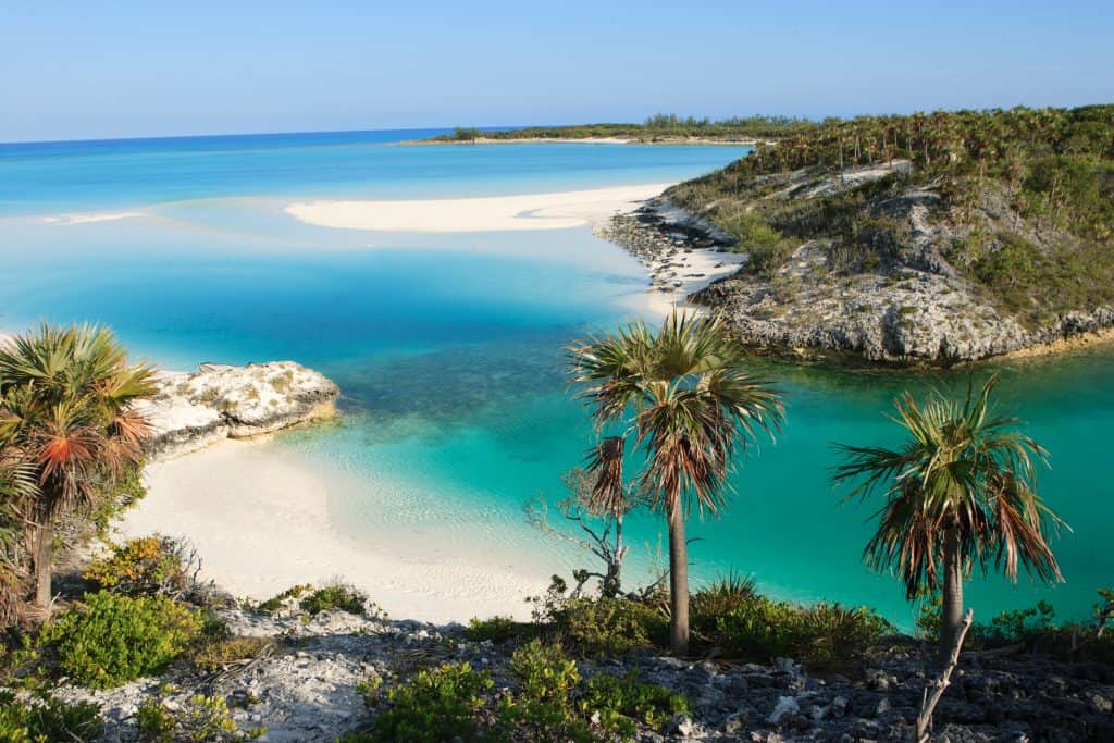 The beaches and mountains of the Bahamas, one of the best Miami day trips.