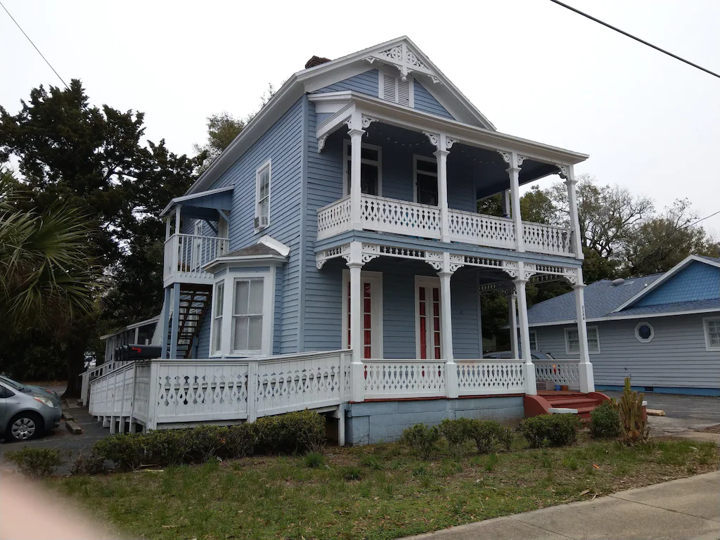 Of all the vacation rentals in Pensacola, this has to be the most picturesque two story level beach home, painted light blue with wrap around porches on both levels