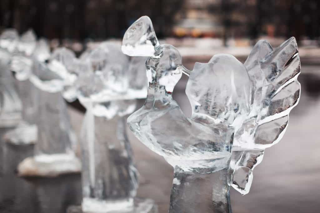 angel ice sculpture at ICE at Gaylord Palms for Christmas in Florida