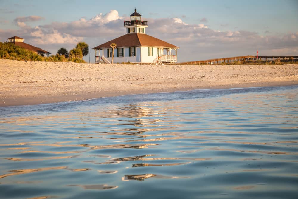 Lighthouse on Gasparilla Island, one of the best islands in Florida.