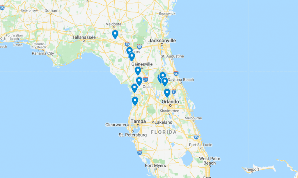 Freshwater Springs In Florida Map United States Map 3230