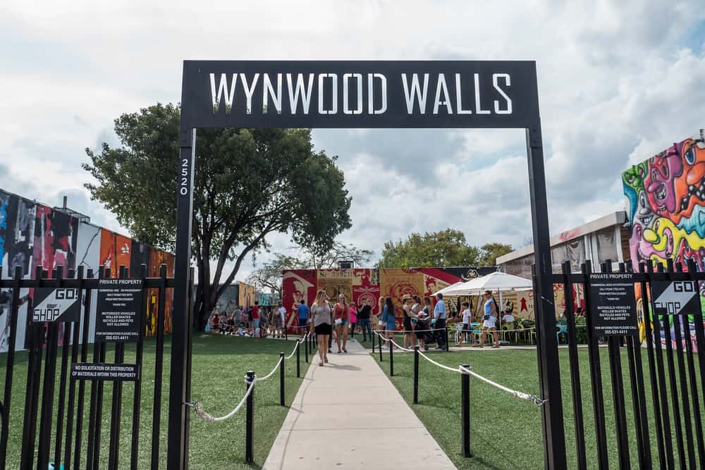 The entrance to Wynwood Walls where there are great artistic murals in Miami. 