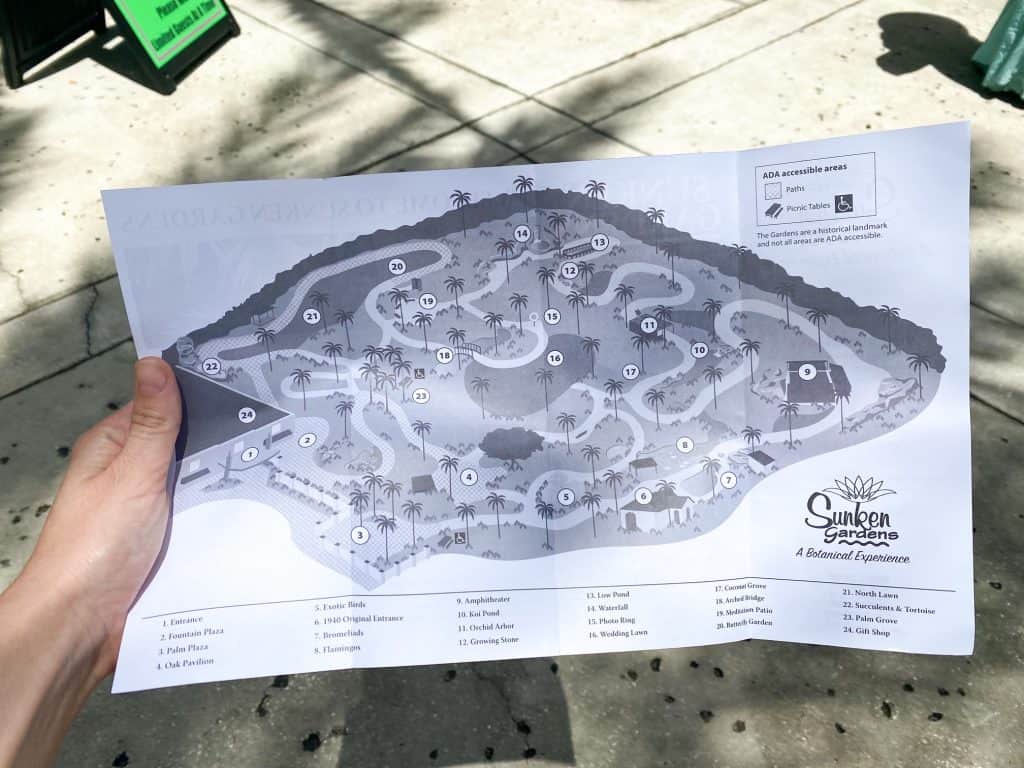 map of the St. Pete Sunken Gardens