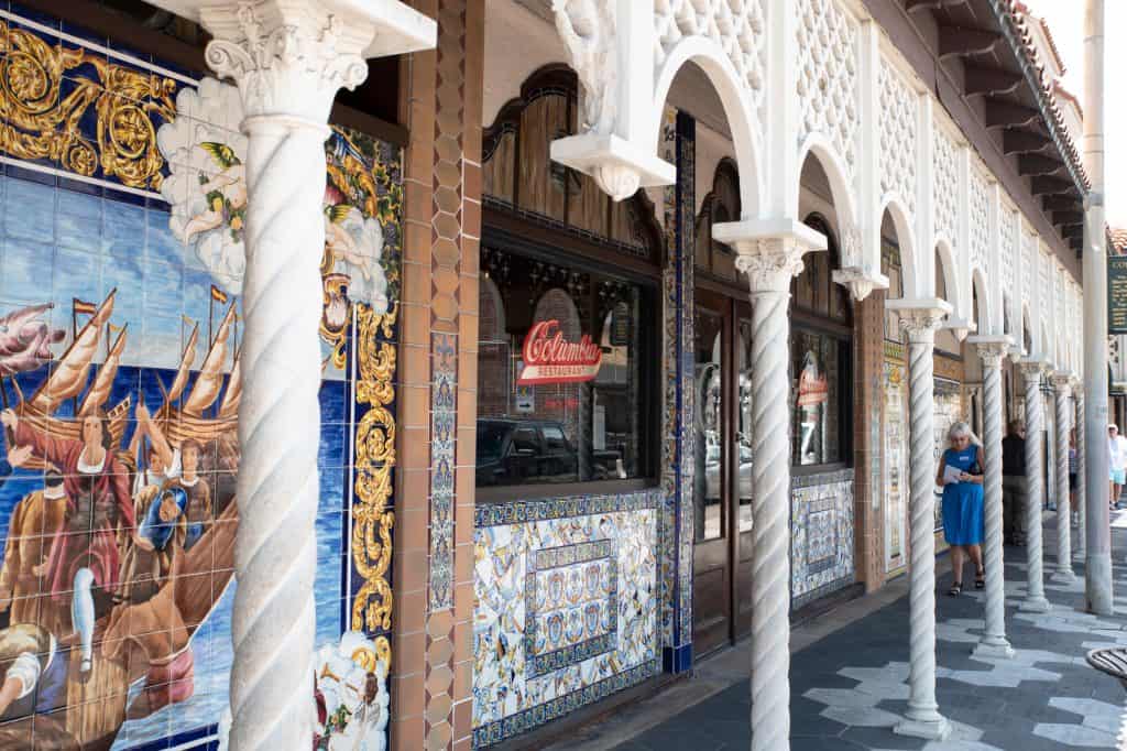 The gorgeous architecture of the Columbia Restaurant. 