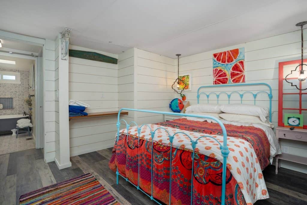 Bluefish Bungalow is one of the cottages in Florida located in St. Augustine this brightly colored oasis is located near the beach!