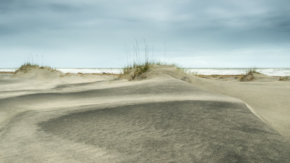 The sand dunes on the beach at Little Talbot Island State park should be on any list of things to do in Jacksonville: their white sands dip in and out, creating grooves on the beach.