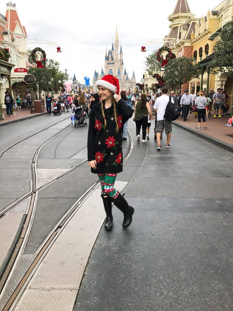 Victoria on Main Street, Disney World at Mickey's Very Merry Christmas Party!