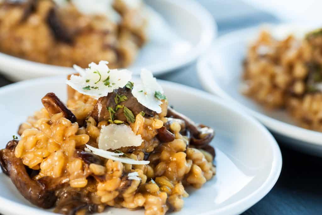 Photo of mushroom risotto, one of the types of meals you can enjoy at the best Italian restaurants in Tampa.