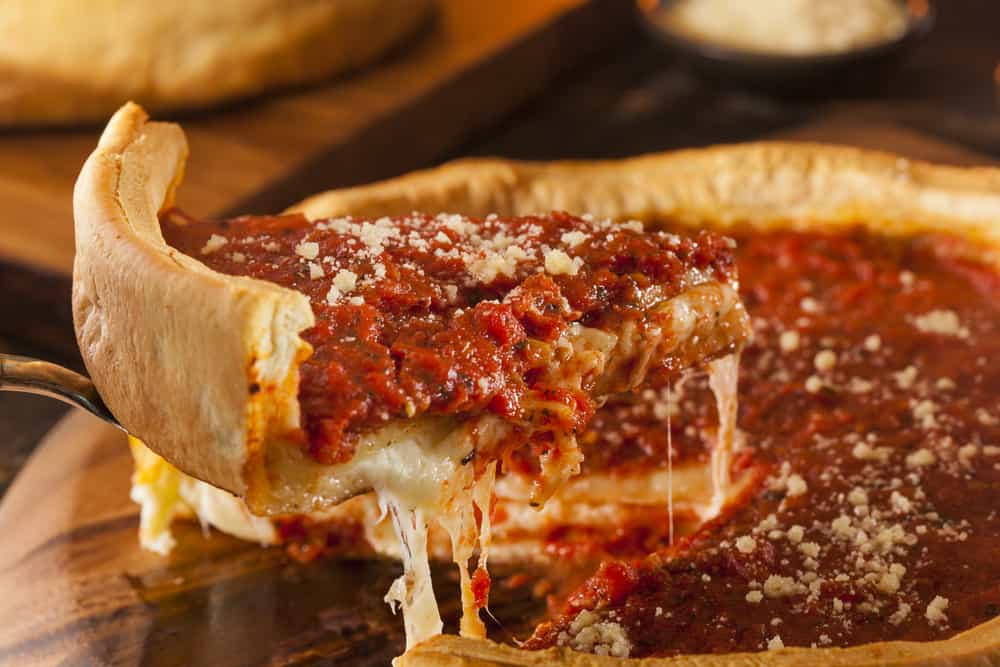 Try the chicago deep dish pizza at Carmine's Pie House