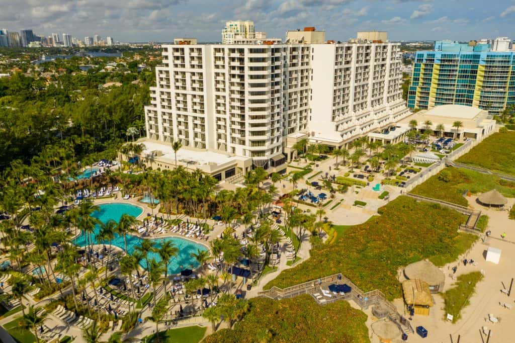 A bird's eye view of the Harbor Beach Spa in Fort Lauderdale, one of the best spas in Florida. 