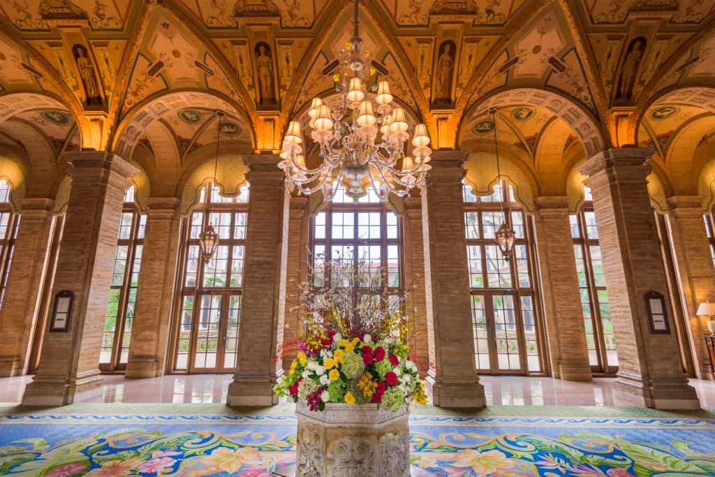 The lobby of the Breakers Resort, which leads to the Spa, the best spa in West Palm Beach.