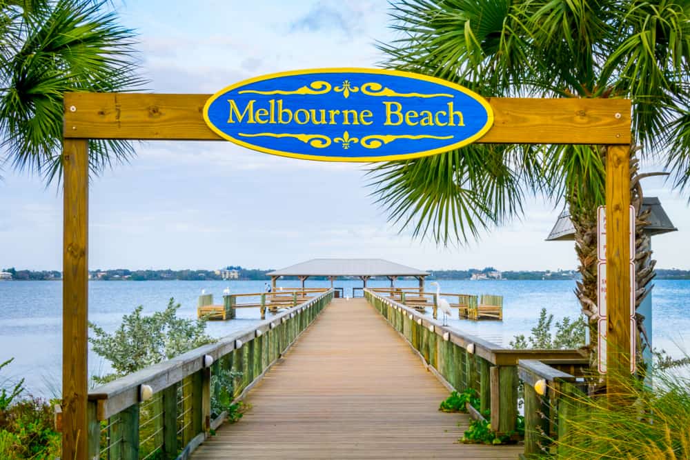 Photo of Melbourne Beach where you can see sea turtles in Florida. 