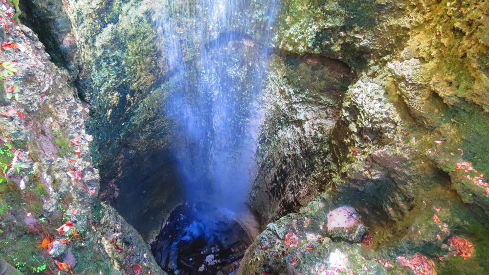 Water falls into a limestone sinkhole at Falling Waters State Park in northern Florida.