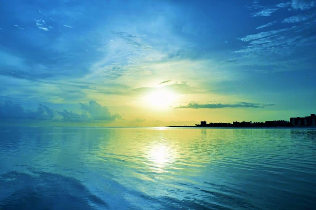 The beautiful sunset at Lover's Key State Park.