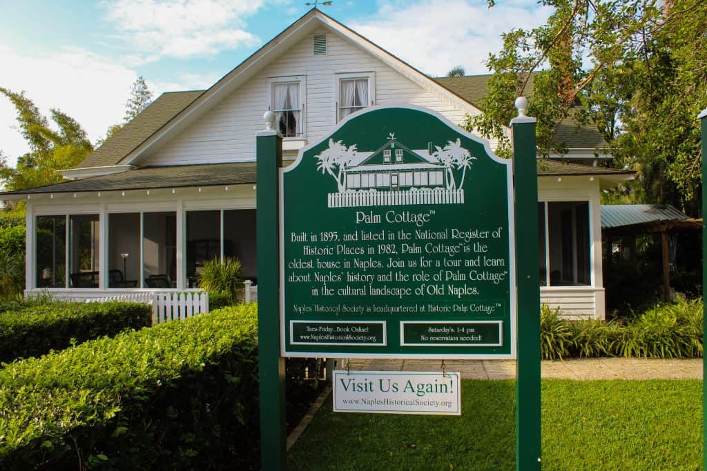 Palm Cottage, a historical site, one of the best things to do in Naples.