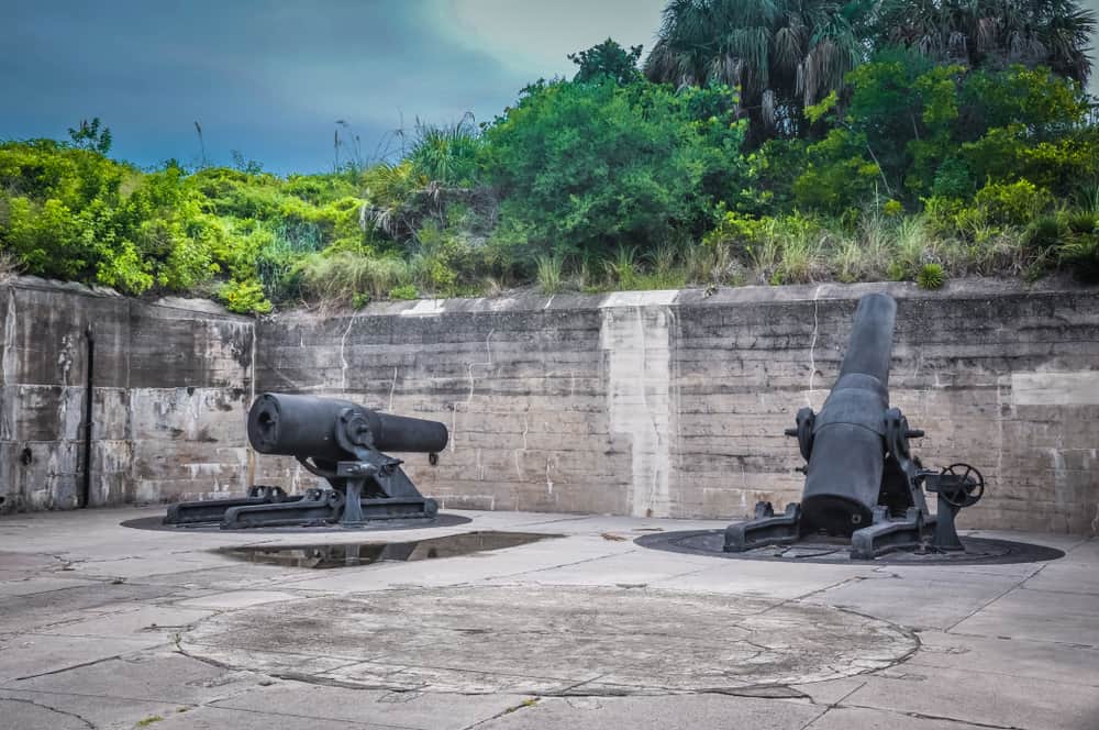 cannons at Fort De Soto Park in Florida