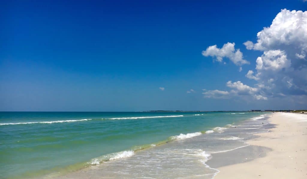 The serene, blue-green waters of Caladesi Island, one of the most beautiful beaches in Clearwater.