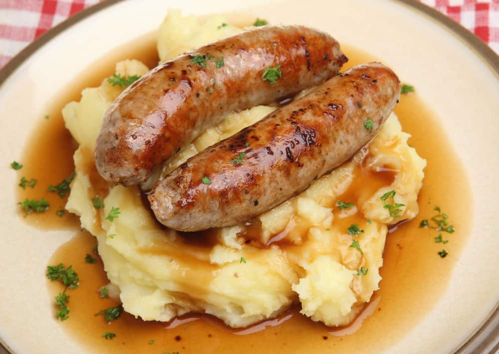 Try the bangers and Mash at the Kool Beanz Cage an eclectic restaurant in Tallahassee