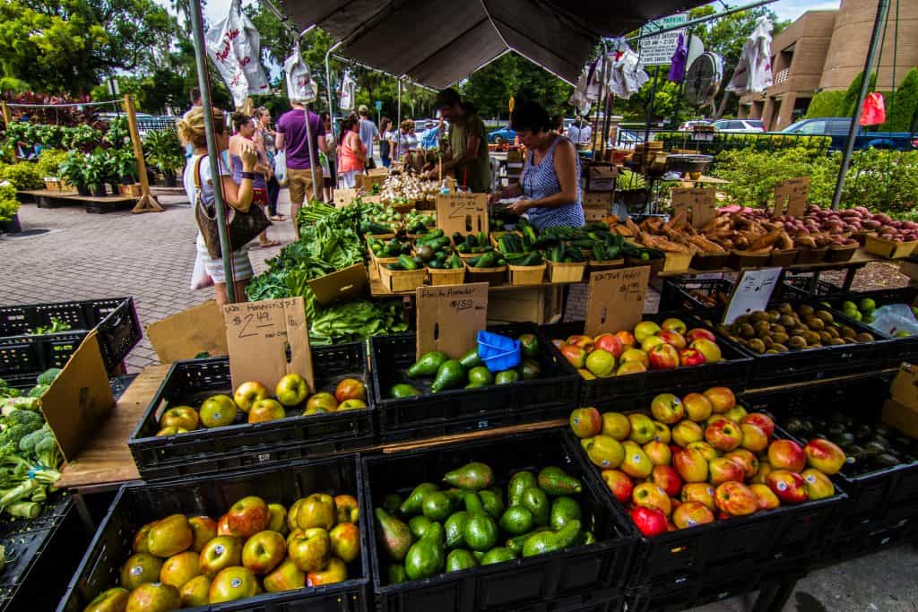 An expansive array of fruits and vegetables awaits hungry shoppers at the Winter Park Farmers Market, one of the best things to do in Orlando.