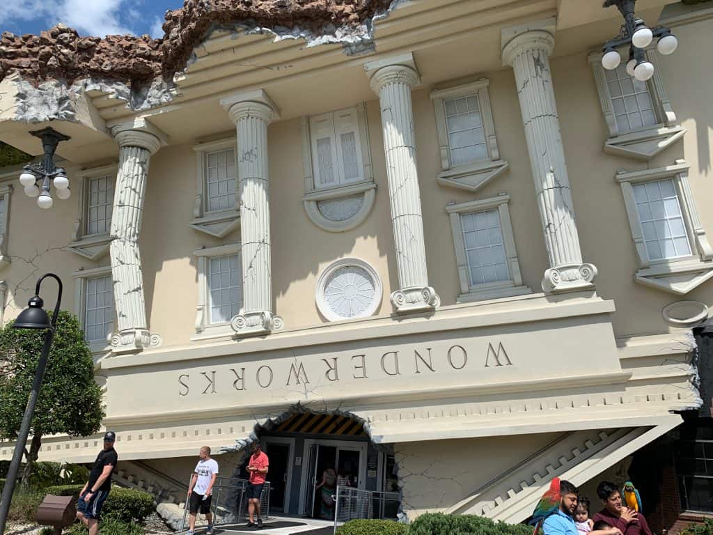 The upside down exterior of Wonderworks, one of the best things to do in Orlando.