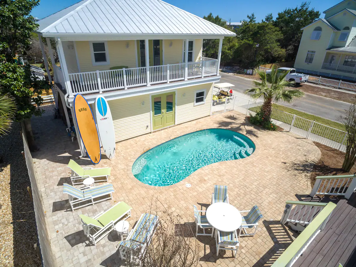 Photo of the exterior and pool at an Airbnb in Destin.