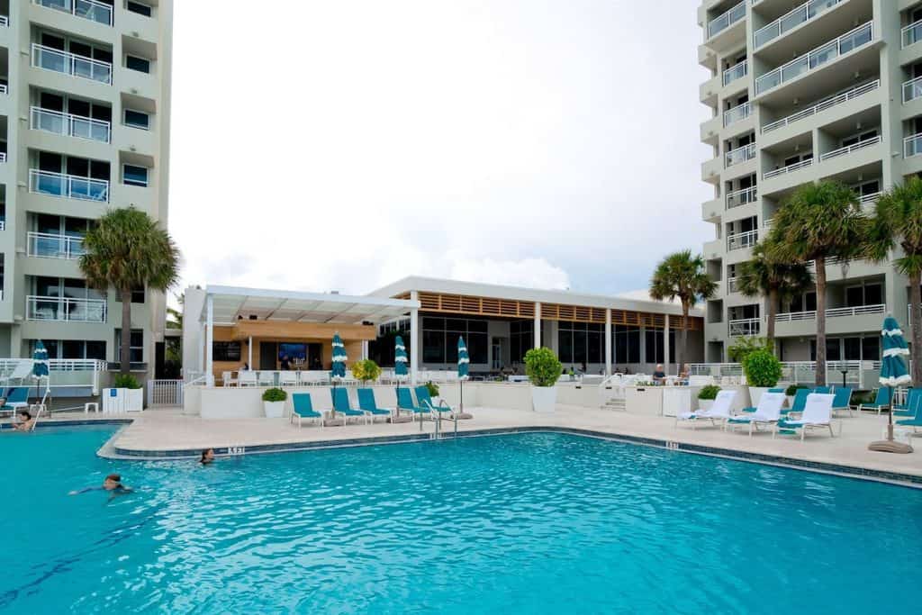 Photo of the resort-style pool at the Longboat Key Club Condo Airbnb.