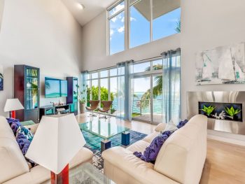 Photo of a living room with an ocean view inside an Airbnb in Sarasota.