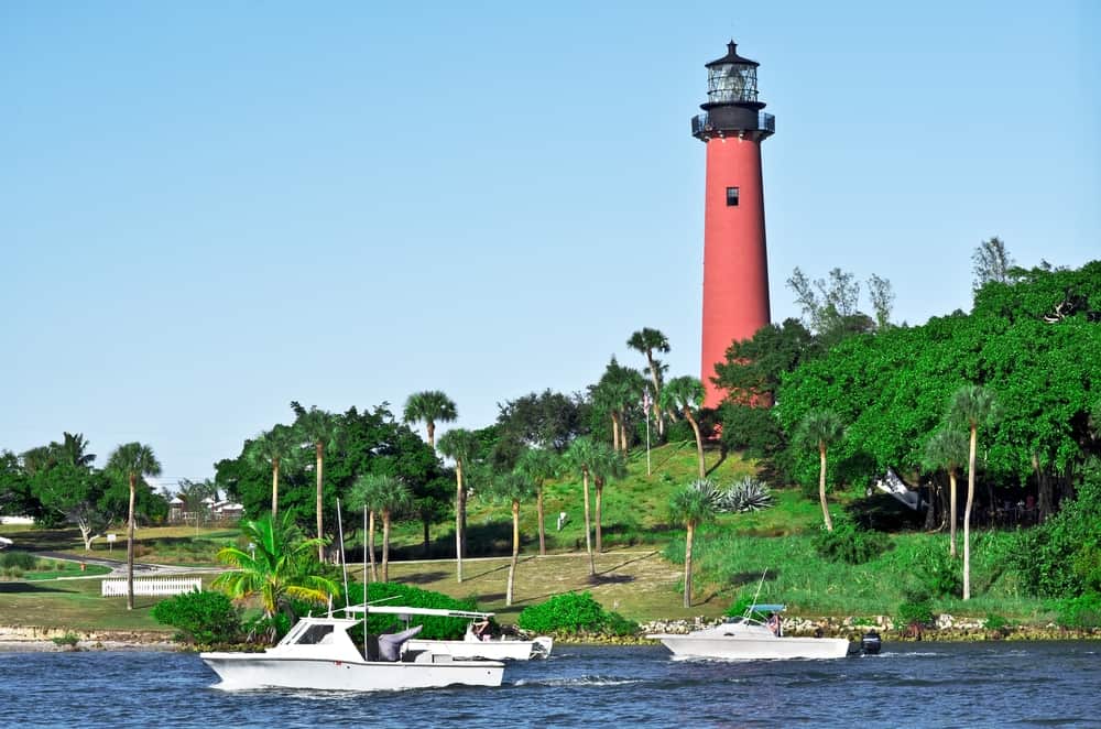 Jupiter Lighthouse a red lighthouse