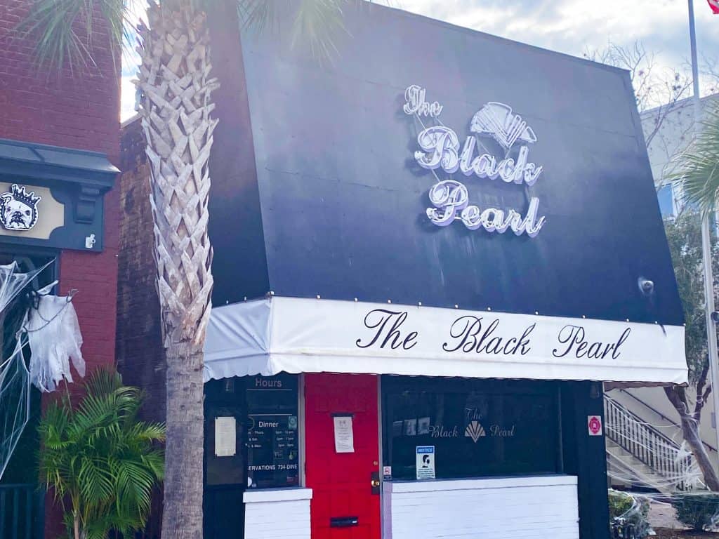 The Black Pearl's lovely exterior, one of the most romantic restaurants in Dunedin.