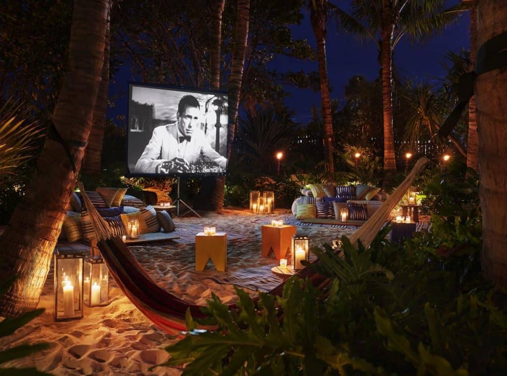 This best honeymoon resort in florida even comes with an outdoor movie theatre!