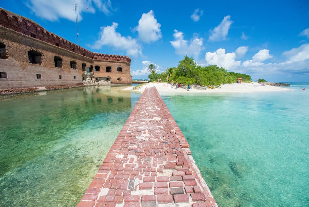 The Dry Tortugas National Park with the fort 