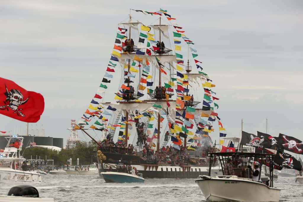 The pirate ship takes guests along the water to celebrate Christmas in Tampa Bay!