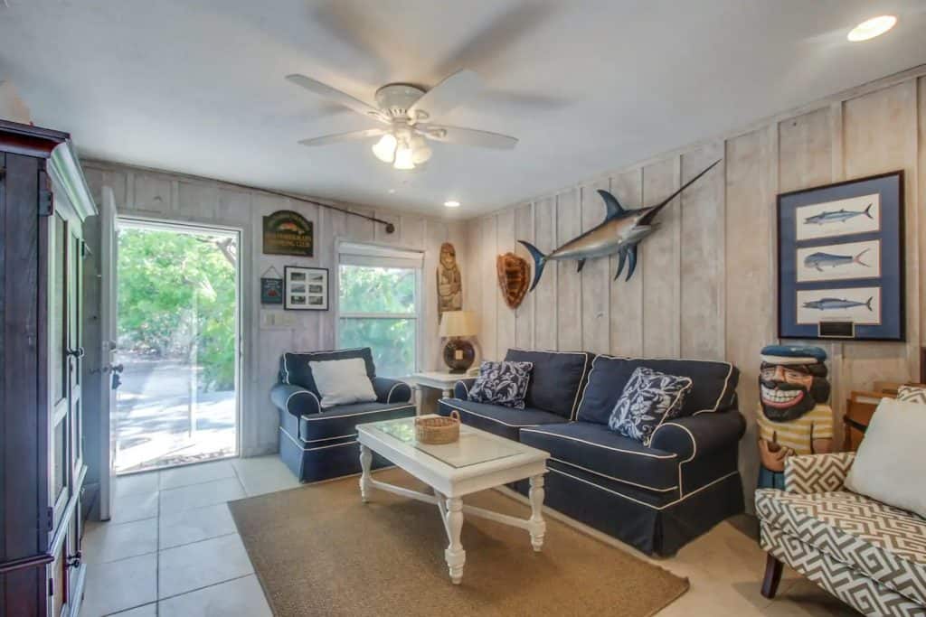 Photo of the living room inside an Airbnb in Florida.