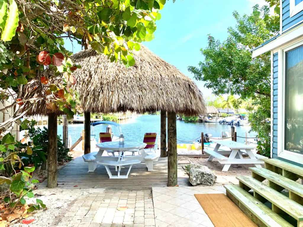 Photo of the waterfront view from an Airbnb in Florida.