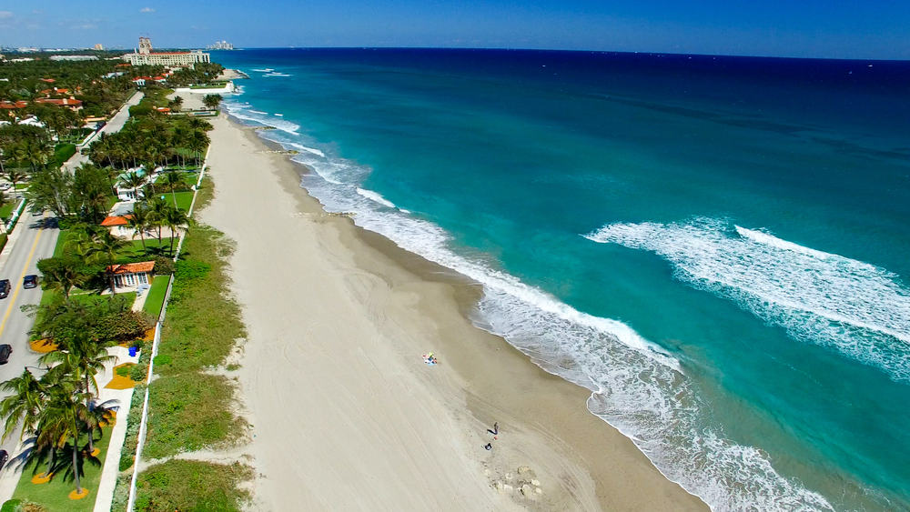 Palm Beach an aerial view on of the Florida East Coast Beaches