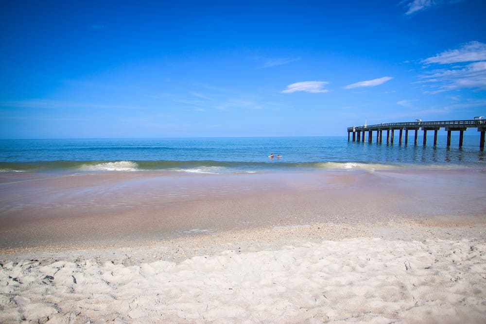 The peaceful water on St Augustine Beach